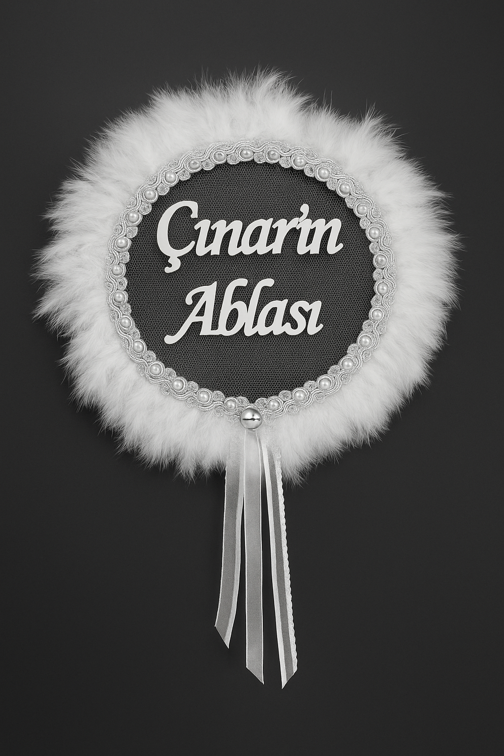 Isme Özel Tüylerle Süslenmiş Sünnet Tefi Vurmalı Çalgı Def Müzik Aleti