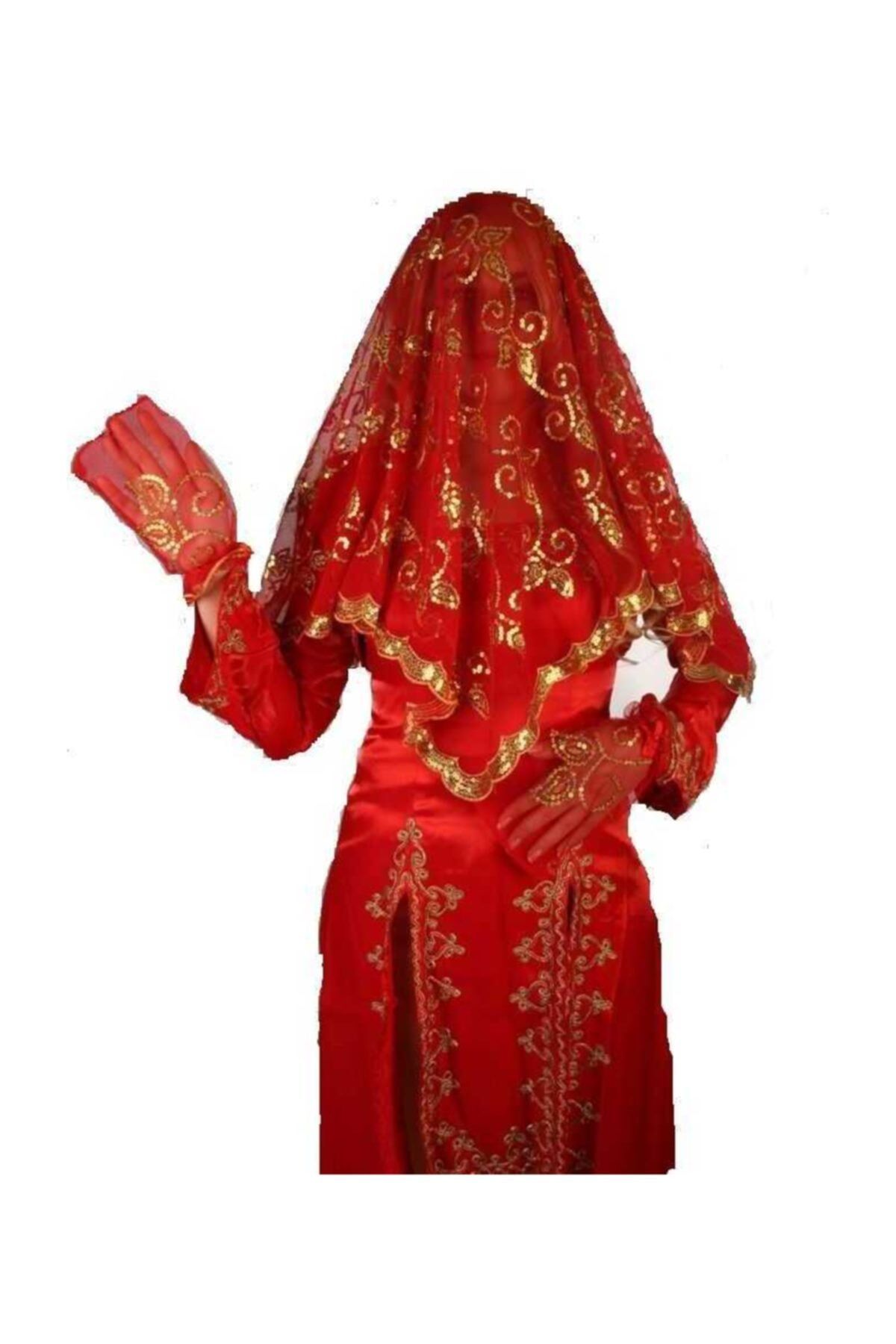 Kına Gecesi Gelin Yüz Örtüsü Ve Eldivenleri