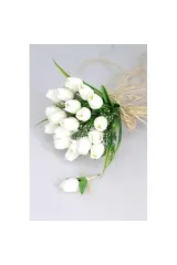 Gelin Buketi Islak Lale Gelin Eli Çiçeği Damat Yaka Çiçeği Düğün Söz Ve Nişan Aksesuarı Ekru