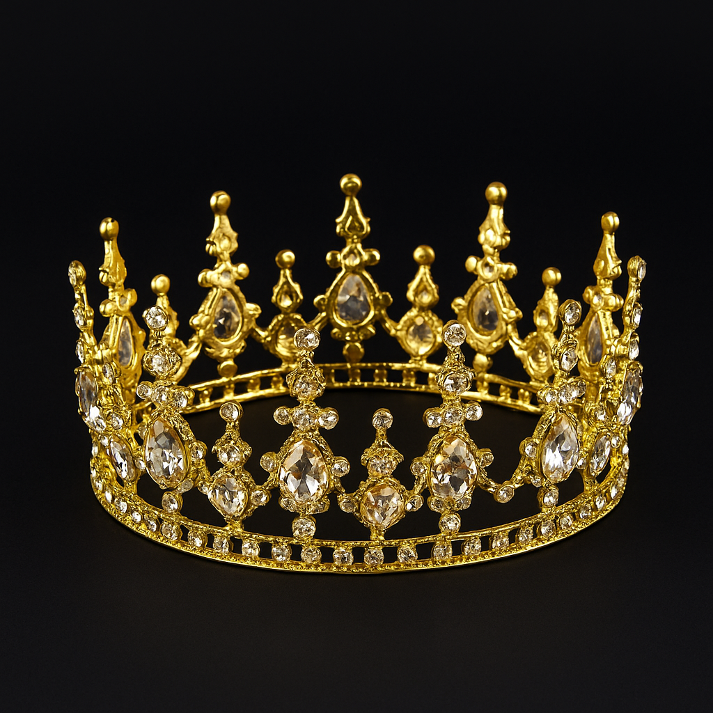 Gold Pasta Taçı Doğum Günü Taçı Kral Tacı Pasta Süsü Brithday Taçı Yuvarlak Metal Tac Düğün Tacı