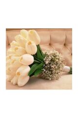 Gelin Buketi Islak Lale Gelin Eli Çiçeği Düğün Söz Ve Nişan Aksesuarı Ekru