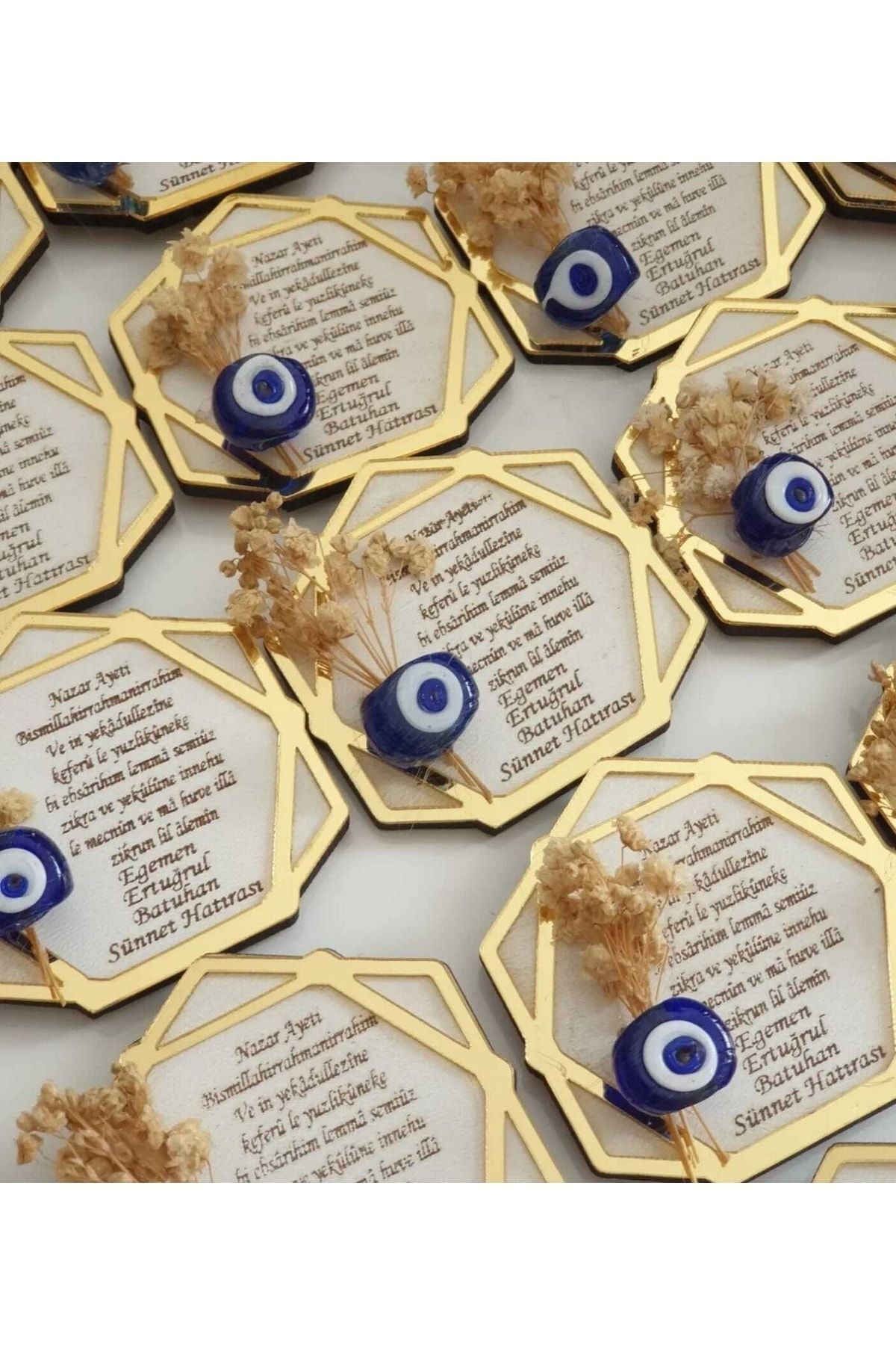 Sünnet Hatırası Pleksili Cipso Ile Süslü Ahşap Magnet 15 Adet