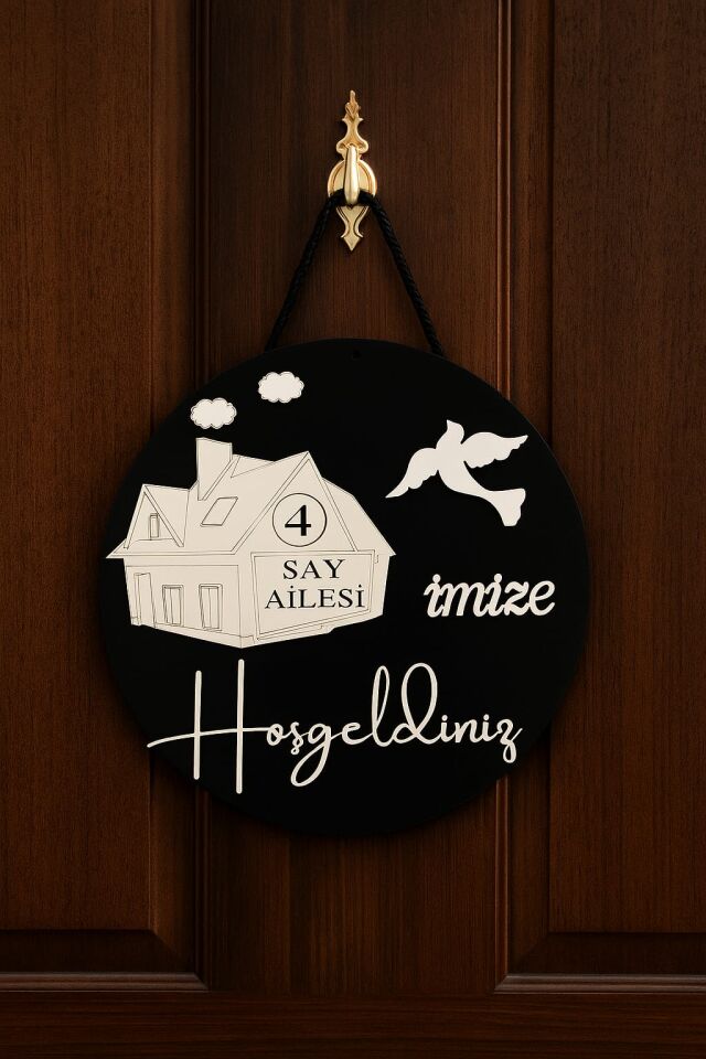 Evimize Hoşgeldiniz Kapı Süsü Kapı İsimliği Aile İsimli