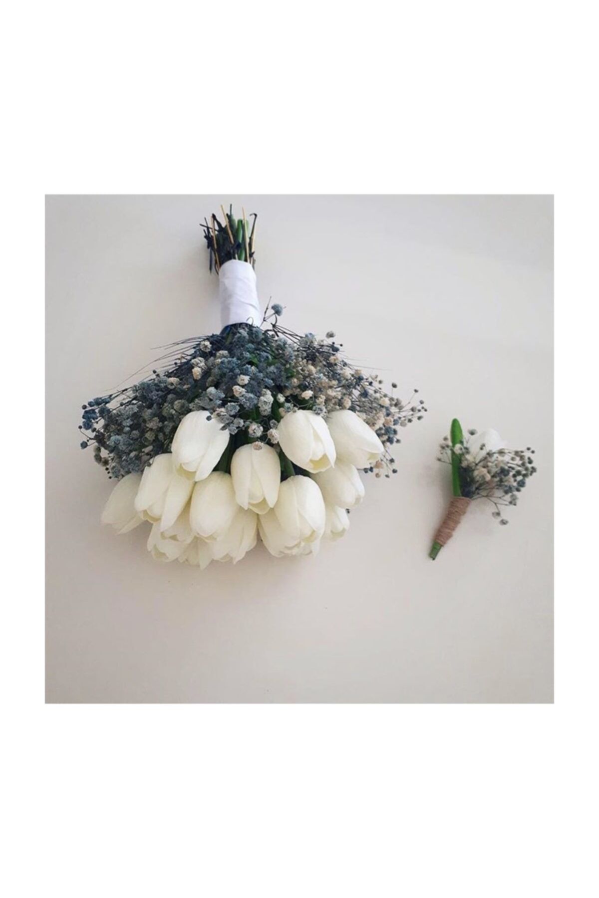 Gelin Buketi Gelin Eli Çiçeği Ve Damat Yaka Çiçeği Düğün Nişan Kına Aksesuarı Ekru