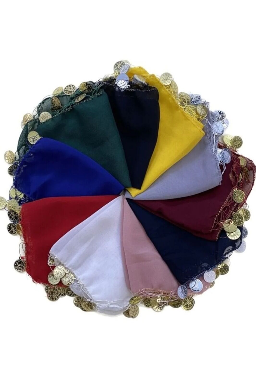 Gelin Mendili Karışık Renk Şifon Gelin Halay Mendili, Hediye Mendil 10 Adet Kına Malzemeleri