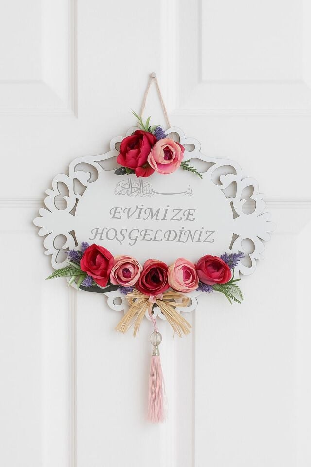 Aynalı Pleksi Kapı Ve Duvar Süsü Kapı Aksesuarı Çiçekli Model