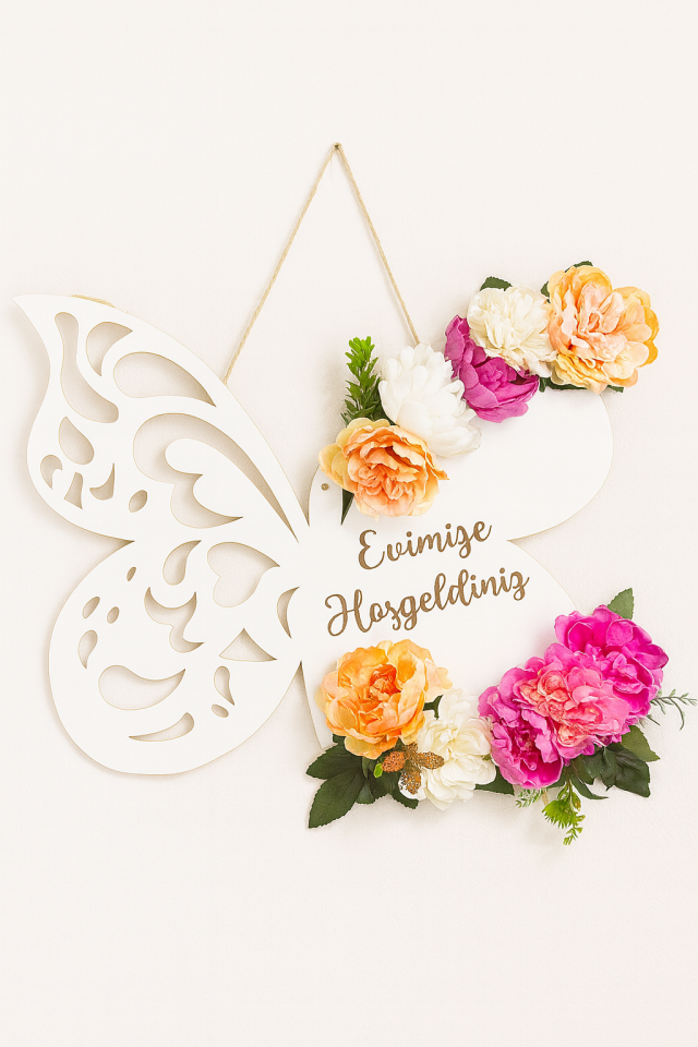 Hoşgeldiniz Yazılı Duvar Ve Kapı Süsü 28x28