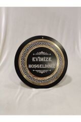 Pleksi Ahşap Kapı Süsü Hoşgeldiniz Yazılı Kapı Süsü 23 Cm