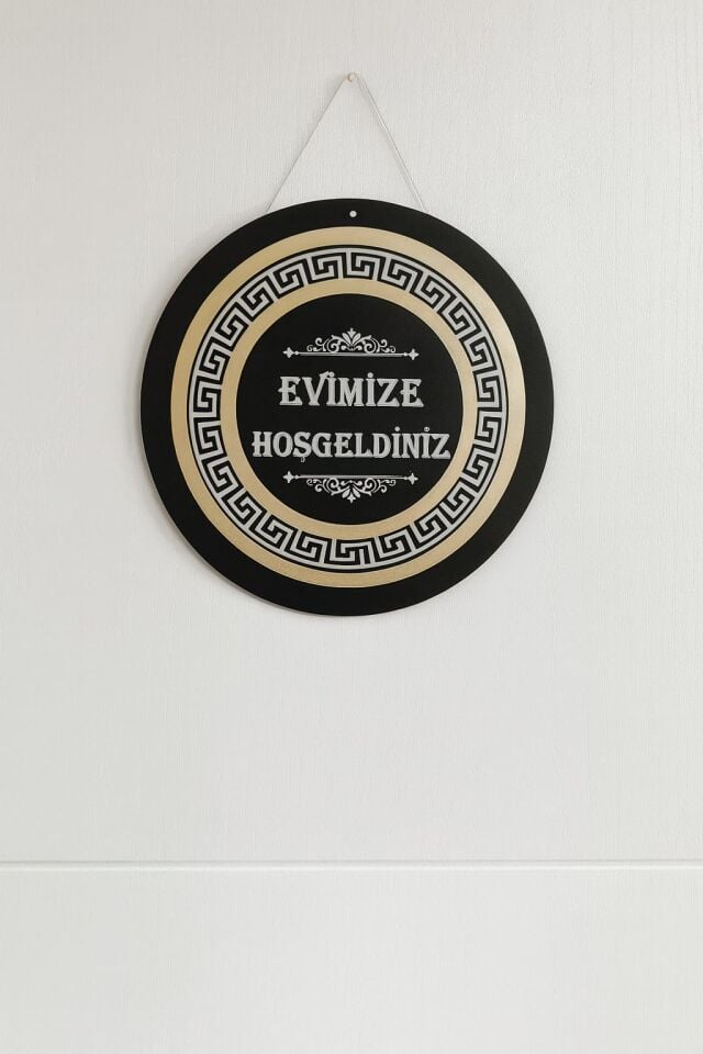 Pleksi Ahşap Kapı Süsü Hoşgeldiniz Yazılı Kapı Süsü 28 Cm