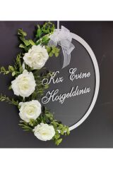 Şeffaf Pleksili Kız Evi Naz Evi Hoşgeldiniz Kapı Süsü