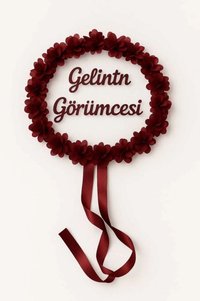 Gelinin Görümcesine Özel Kına Tefi Kına Malzemeleri Def vurmalı tef Zilli Tef Çıngırak Bordo