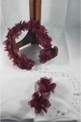 Kına Tacı Gelin Tacı Nedime Tacı Lazer Güllü Incili Tac Bordo