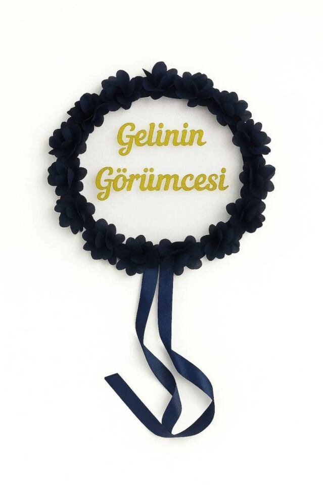 Gelinin Görümcesine Özel Kına Tefi Kına Malzemeleri Def vurmalı tef Zilli Tef Çıngırak Lacivert