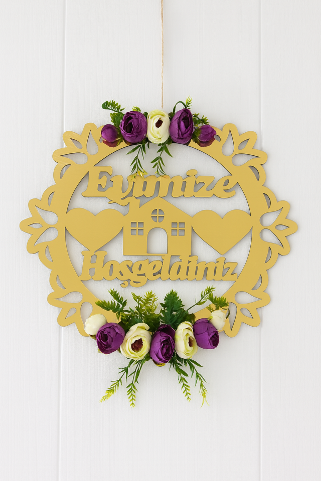 Hoşgeldiniz Yazılı Plexi Kapı Süsü Lüks Kapı Süsü Ahşap Duvar Ve Kapı Süsü