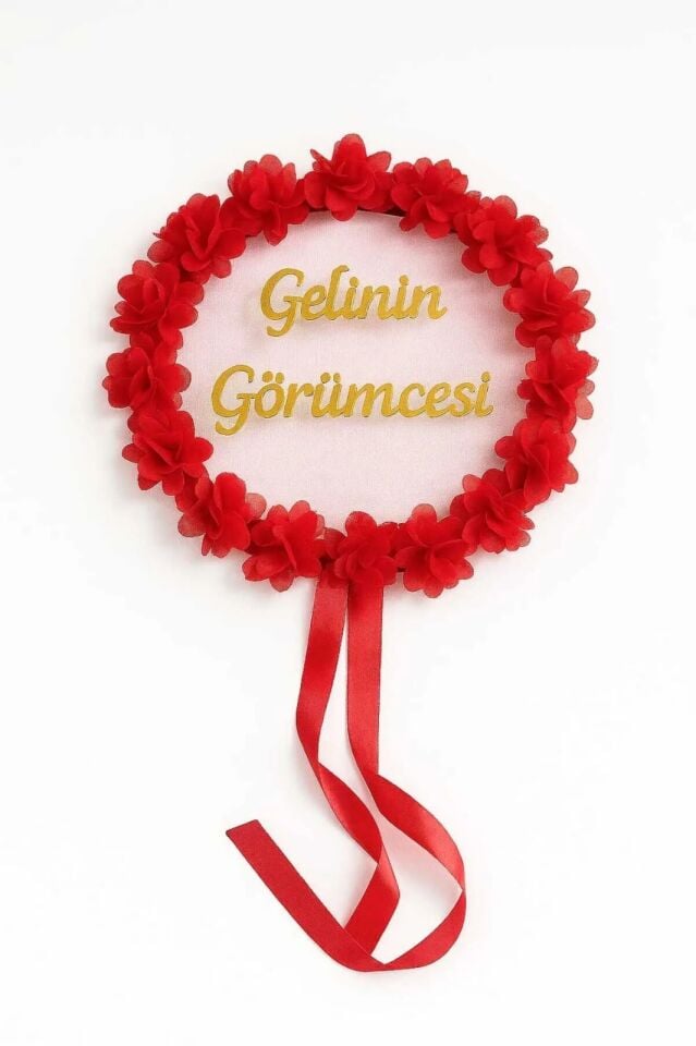 Gelinin Görümcesine Özel Kına Tefi Kına Malzemeleri Def vurmalı tef Zilli Tef Çıngırak Kırmızı