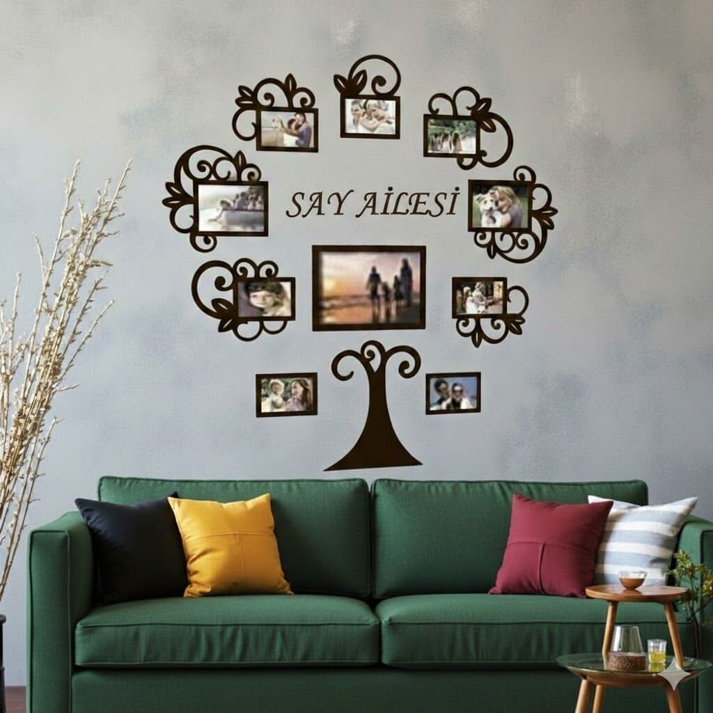 Duvarı Süsleyen Aile Ağacı Fotoğraf Çerçevesi Aile Ağacı Duvar Dekoru