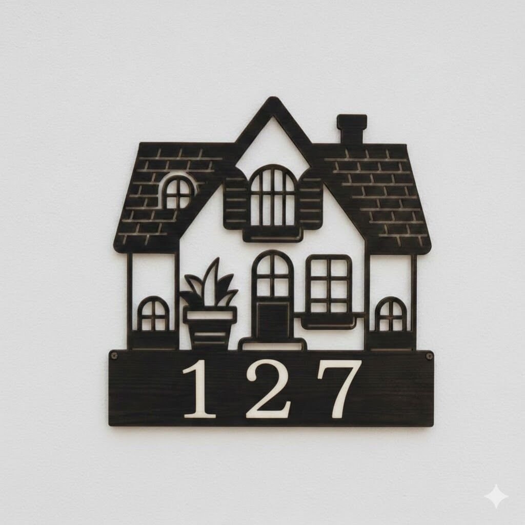 Modern Ev Numarası Tabelası Kişiselleştirilmiş Ev Kapı Numarası Kapı Süsü