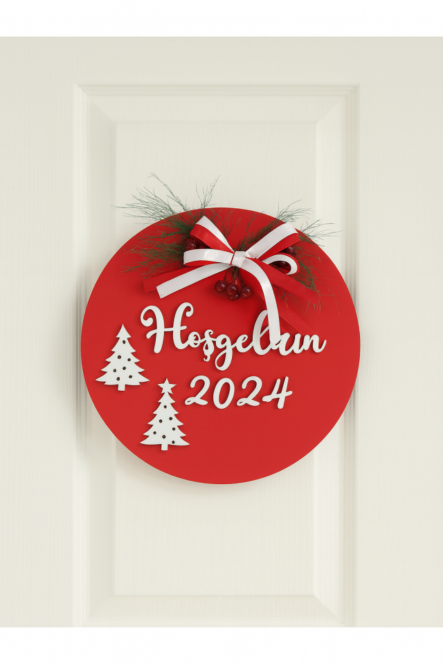 Yılbaşına Özel Hediyelik Kapı Süsü Kapı Aksesuarı Mutlu Yıllar Kapı Süsü Hoşgeldin Yeni Yıl
