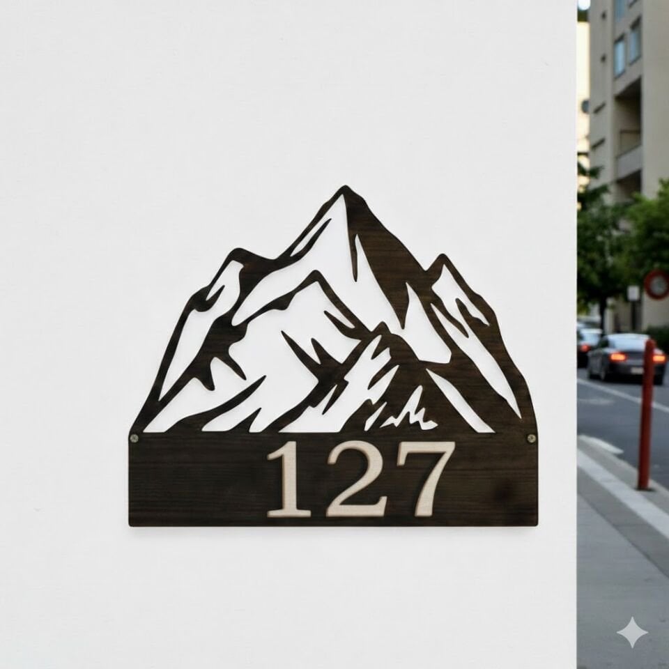 Modern Ev Numarası Tabelası Kişiselleştirilmiş Ev Kapı Numarası Kapı Süsü