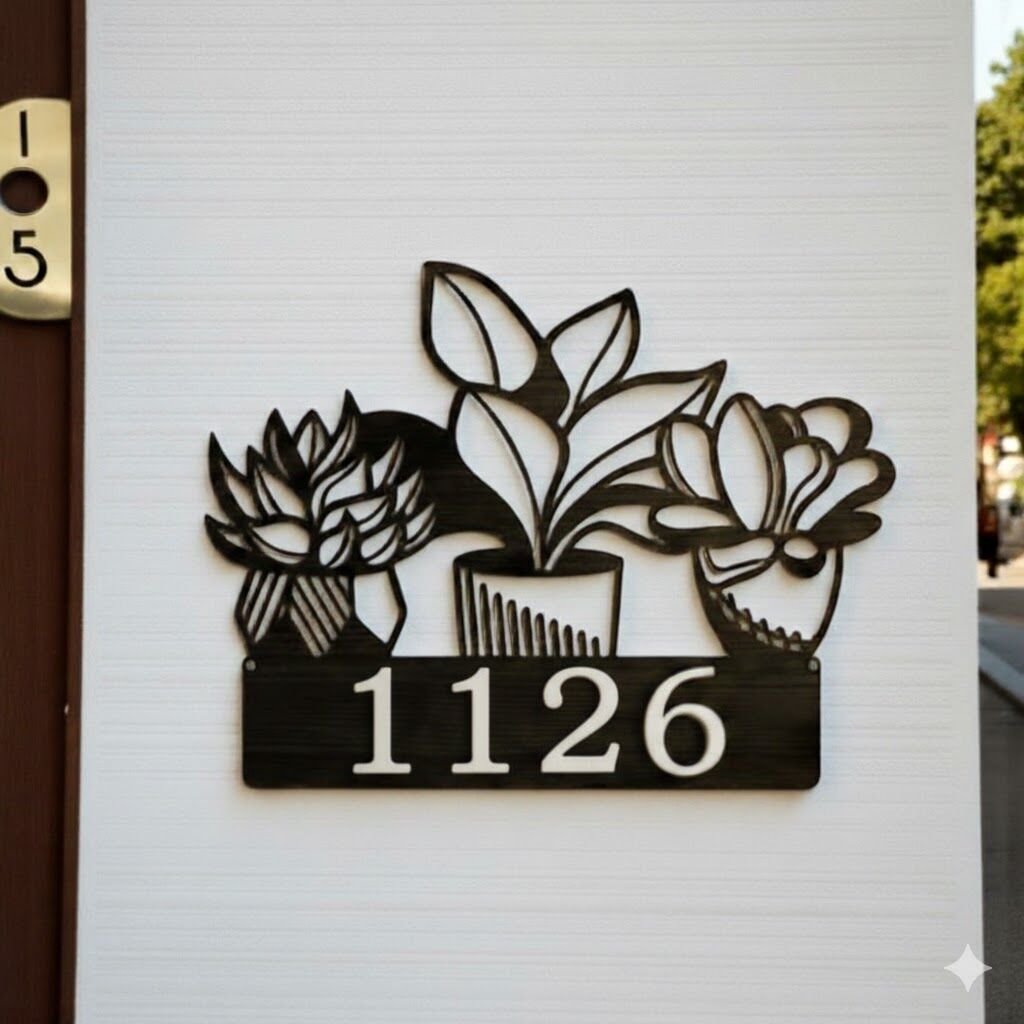Modern Ev Numarası Tabelası Kişiselleştirilmiş Ev Kapı Numarası Kapı Süsü