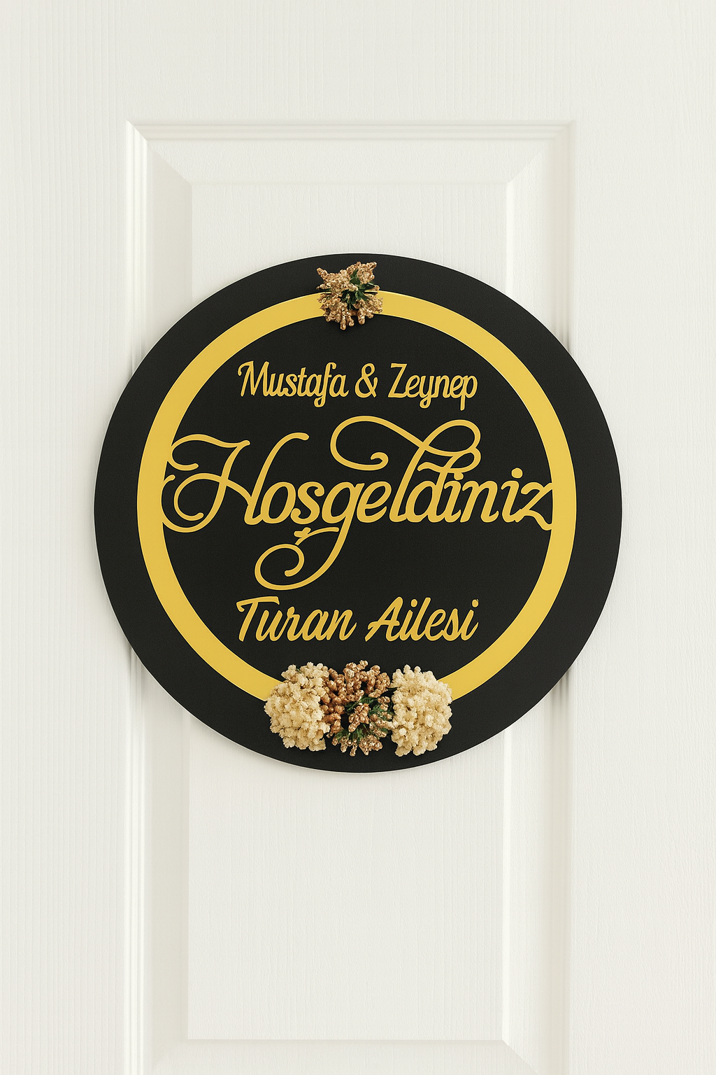 Aynalı Pleksi Kapı Süsü İsimli Kapı Süsü Duvar Dekoru Kişiye Özel Kapı Süsü