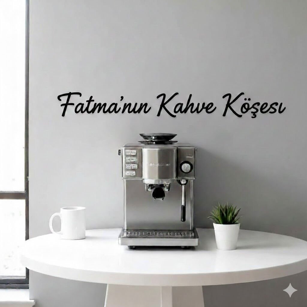 Duvar Sanatı Dekoru Kahve Yazısı Kahve Dekoru