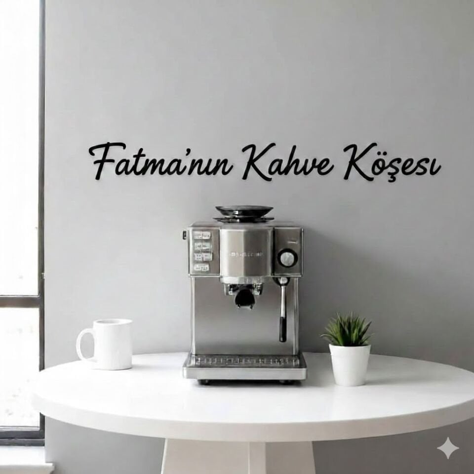 Duvar Sanatı Dekoru Kahve Yazısı Kahve Dekoru