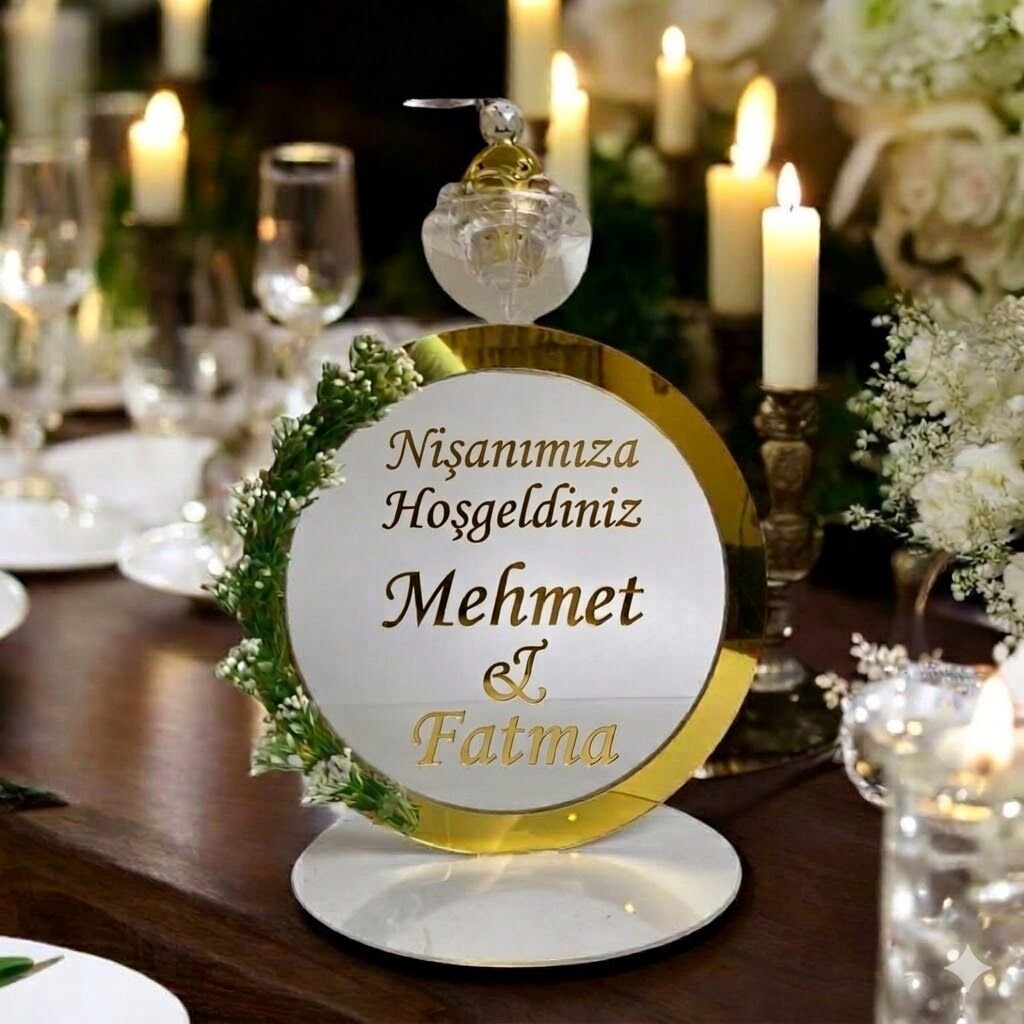 Kişiye Özel Nişanımıza Hoş Geldiniz Kapı Süsü İsimli
