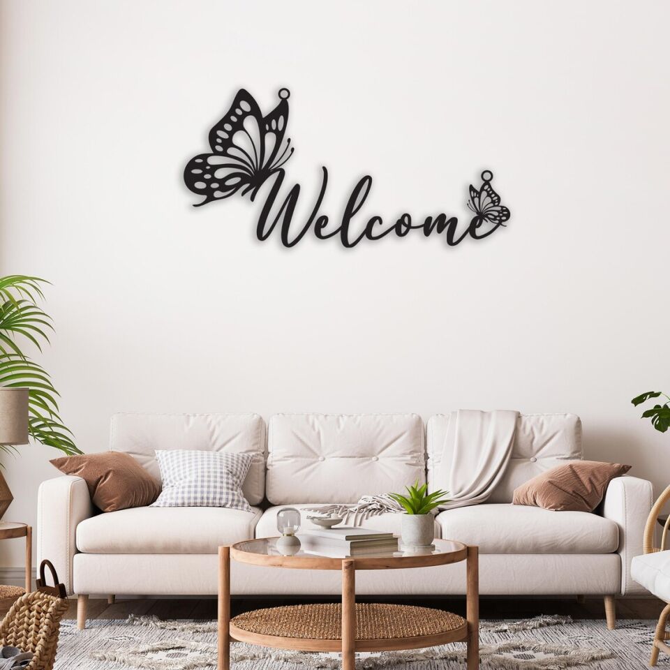 Kelebekli  Duvar Sanatı, Giriş Holü, Ev Girişi Duvar Dekoru