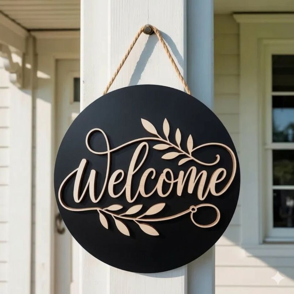 Welcome Kapı süsü Kapı Dekoru 28 cm