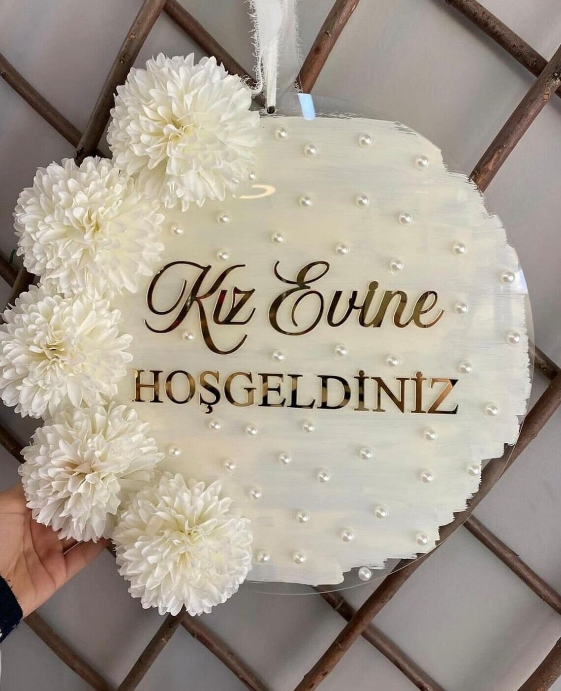 Kız Evine Hoşgeldiniz Kapı Süsü Düğün Nikah Malzemesi Süsü