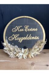 Kız Evi Naz Evi Kapı Süsü Şeffaf Pleksi Kapı Süsü Duvar Dekoru Gold