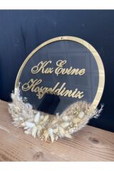 Kız Evi Naz Evi Kapı Süsü Şeffaf Pleksi Kapı Süsü Duvar Dekoru Gold