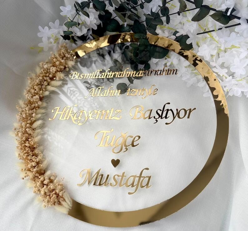 Hikayemiz Başlıyor Yazılı Kişiye Özel Kapı Süsü Düğün Nikah Nişan Kapı Süsü