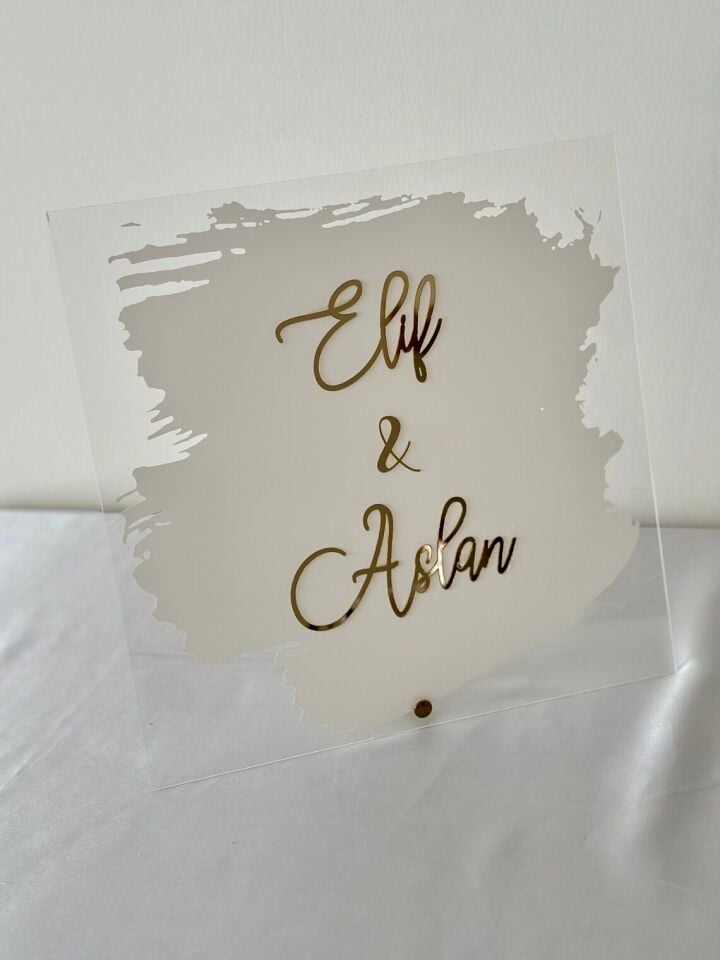 Düğün Nikah Nişan İçin Kişiye Özel Masaüstü İsimlik