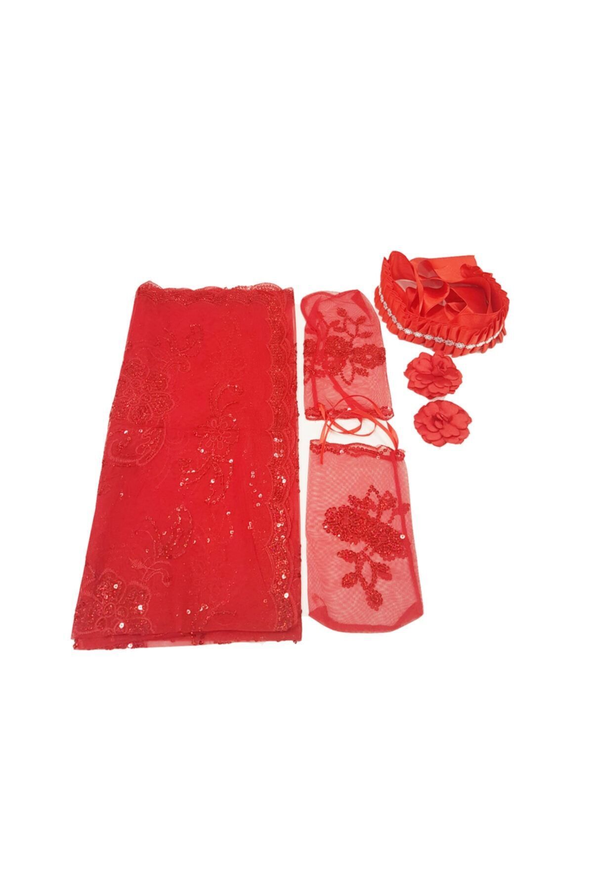 Kına Malzemeleri Allık Duvak Seti 6 Prça Gelin Duvak Seti