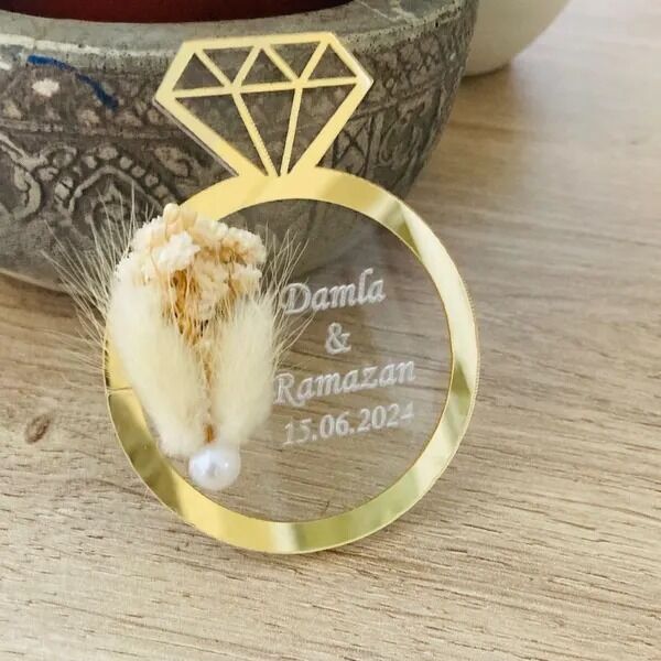 Düğün Nikah Nişan Hatıra Magneti Dağıtmalık Magnet 25 Adet