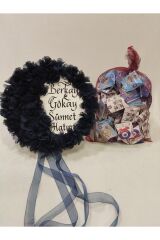 Sünnet Kınası Deri Isme Özel Lacivert Kına Tefi Ve 100 Lü Sünnet Kınası