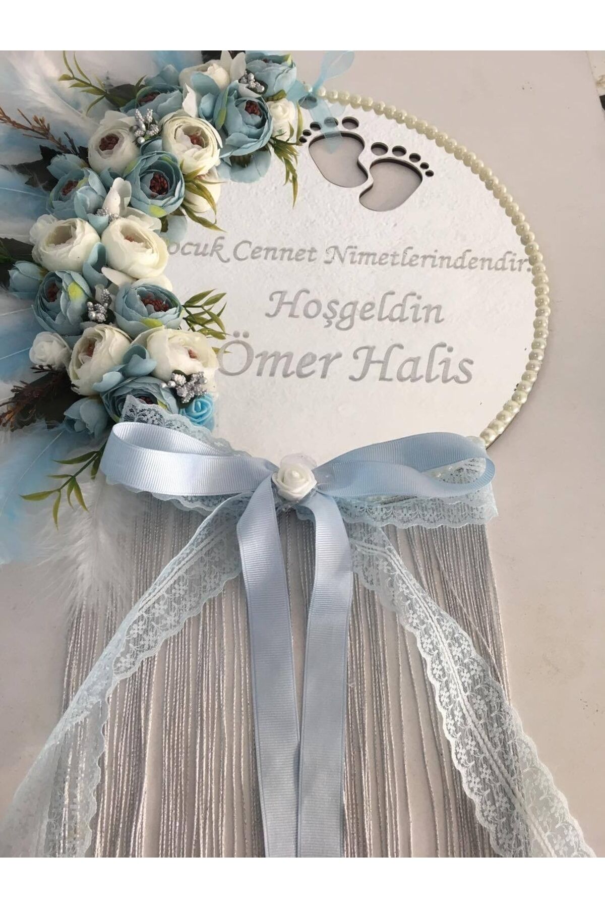 Hoşgeldin Bebeğim Özel Tasarım Ahşap Kapı Süsü Duvar Dekoru