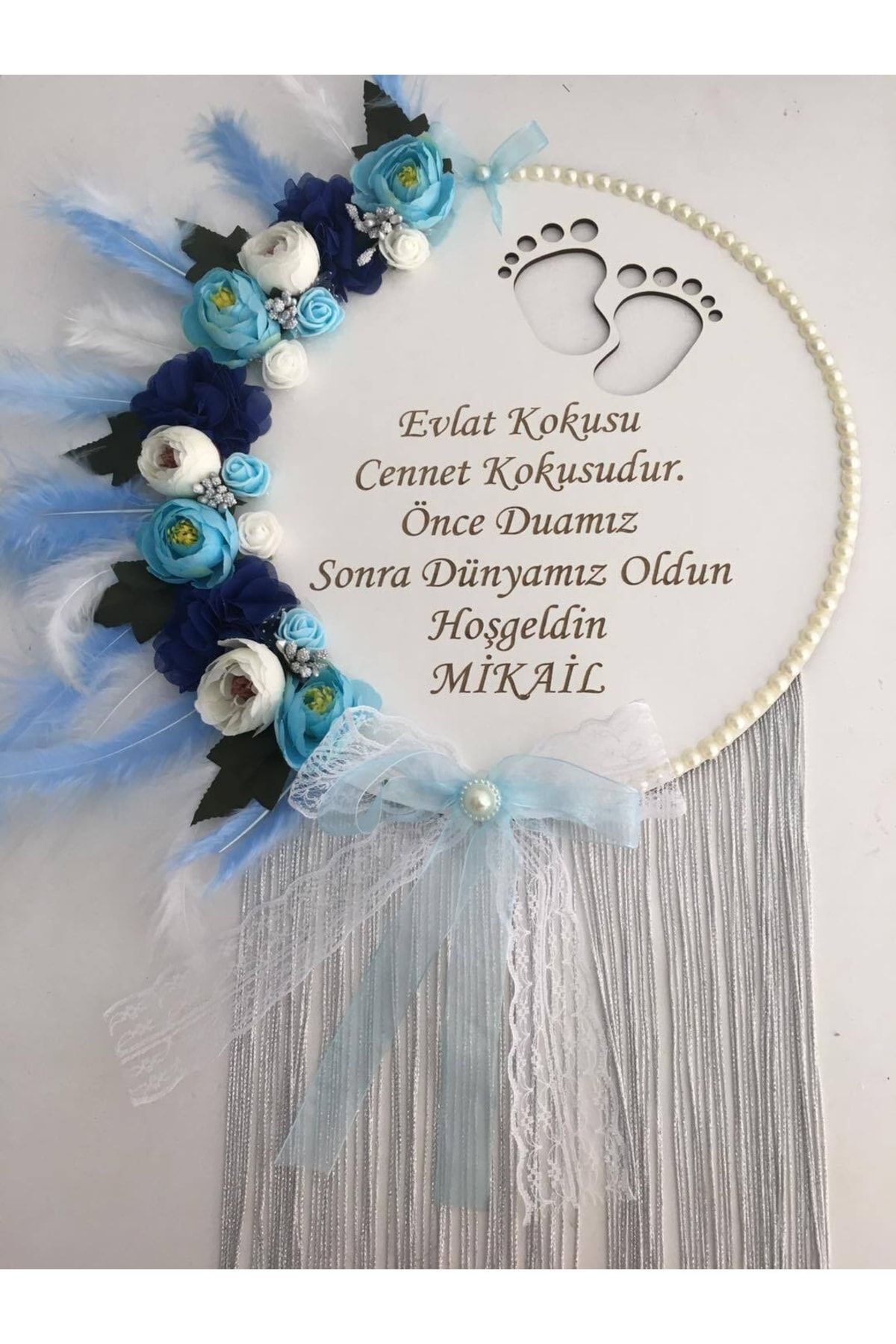 Hoşgeldin Bebeğim Özel Tasarım Ahşap Kapı Süsü Duvar Dekoru