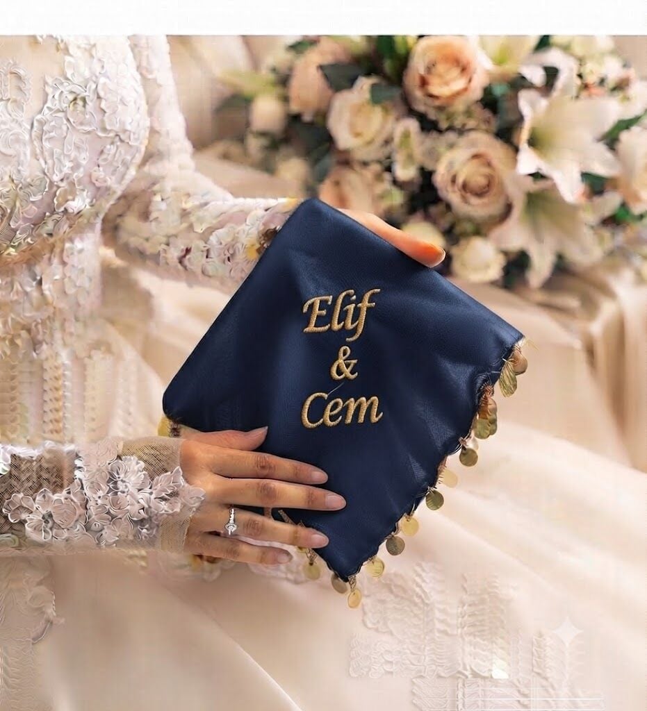 Isimli Halay Mendili 1 Adet Baskılı Mendil Düğün Kına Sünnet Cemiyetleri Için Mendil Laci̇vert