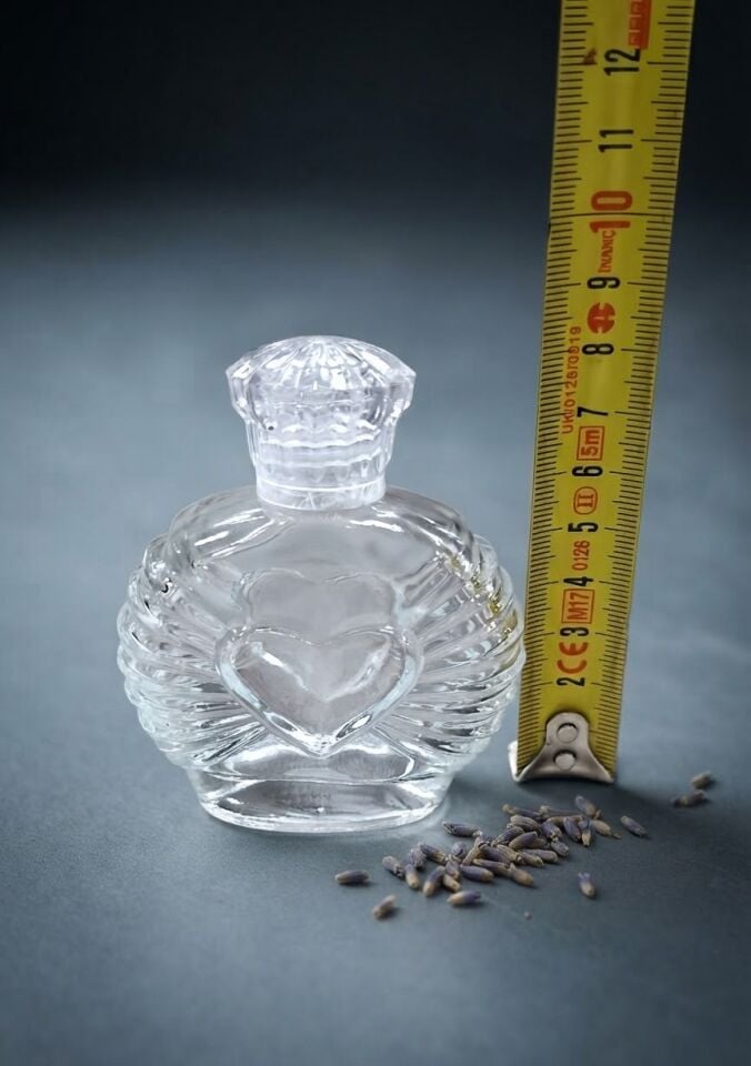 50 ML. Kalp Cam Kolonya Şişesi Dağıtmalık Kolonya Şişesi Kına Düğün Mevlütlük 162 Adet