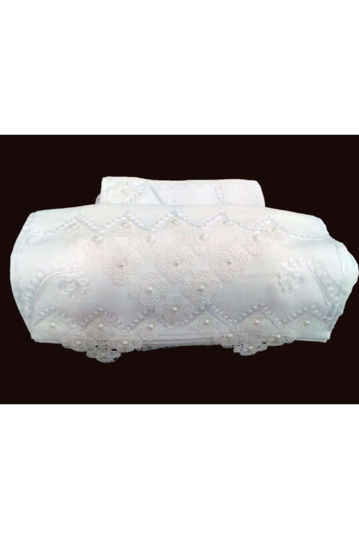 Iğne Oyası Motifli Kadife El Havlusu 6'lı Pudra Nocolor-2B9Ce170