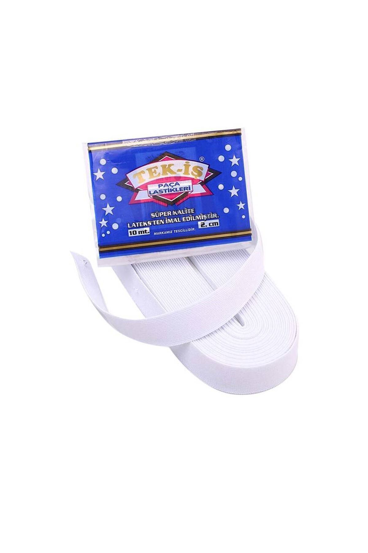 10 mt Tek-iş Paça Lastiği Don Lastiği Kalınlık 2cm Beyaz