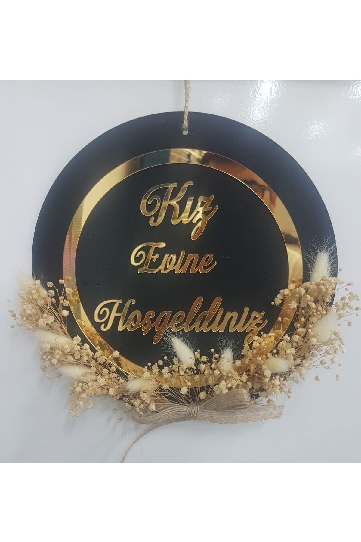 Kız Evine Hoşgeldiniz Kapı Süsü Kapı Aksesuarı 24 Cm Çap