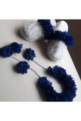 Sarkan Küpeli Lohusa Tacı Ve Lohusa Terlik Seti Lacivert