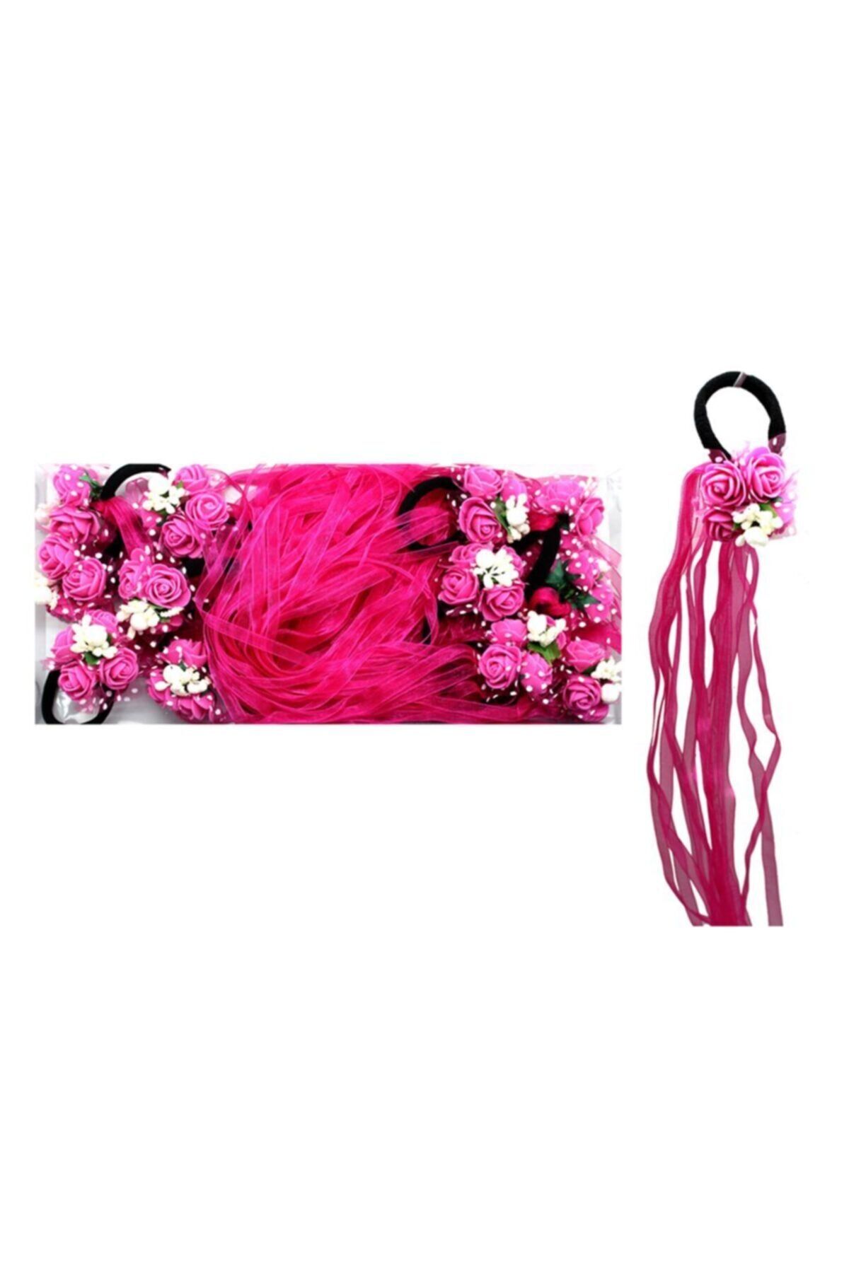 12 Li Lastikli Nedime Bilekliği Fuşya