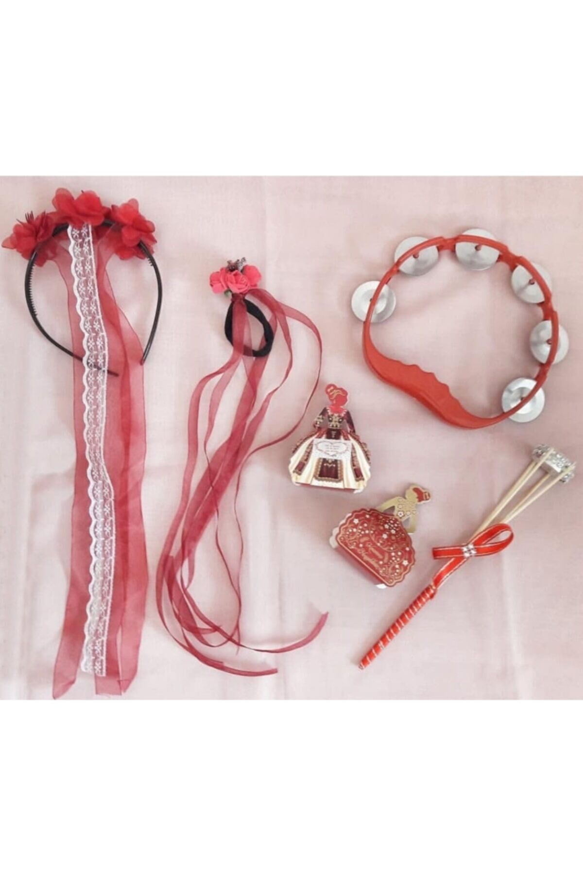 Kına Gecesi Kına Malzemesi Lazer Güllü Tac Tef 87 Parça