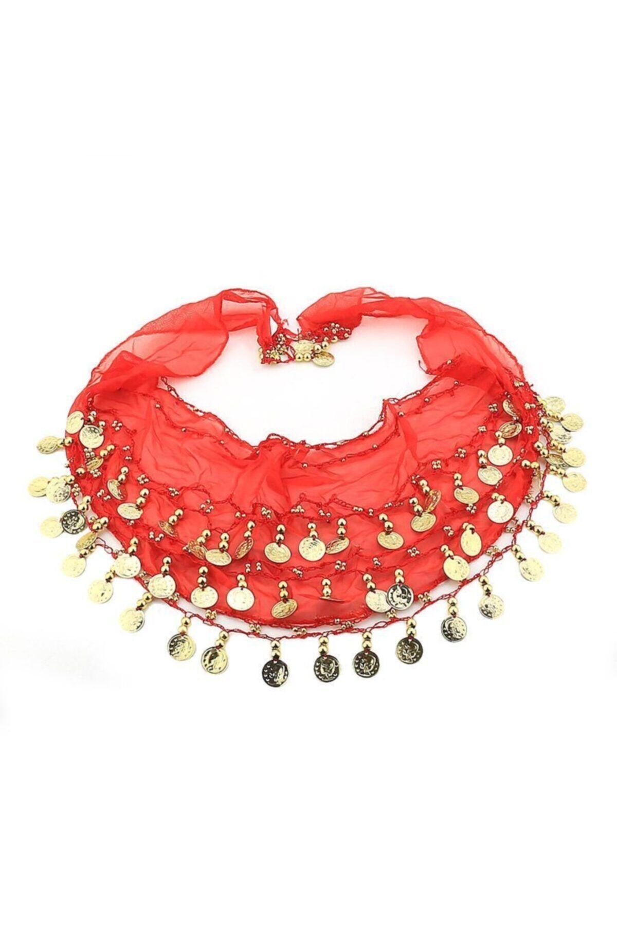 Shakira Kemeri Şakira Kemeri Dans Kemeri Pullu Tüllü Kemer Kırmızı