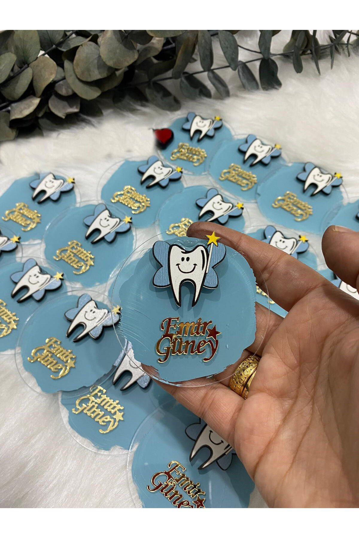 Şeffaf Pleksi Diş Figürlü Magnet Diş Hatırası Magnet 15 adet